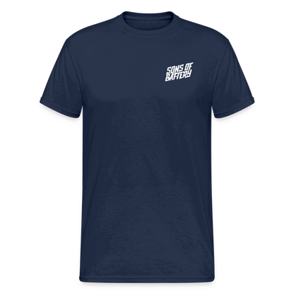 SPOD Männer Gildan Heavy T-Shirt Navy / S Brust / Rücken - Enduro Signature - Heavy Shirt E-Bike-Community