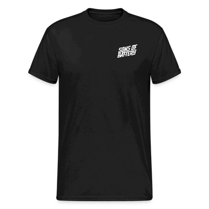 SPOD Männer Gildan Heavy T-Shirt Schwarz / S Brust / Rücken - Enduro Signature - Heavy Shirt E-Bike-Community