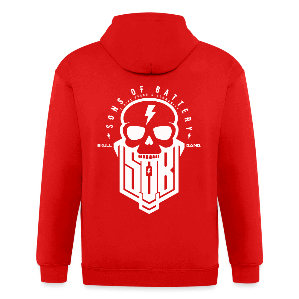 SPOD Männer Heavyweight Kapuzenjacke Rot / S SoB Skullhead Männer 5XL Kapuzenjacke E-Bike-Community