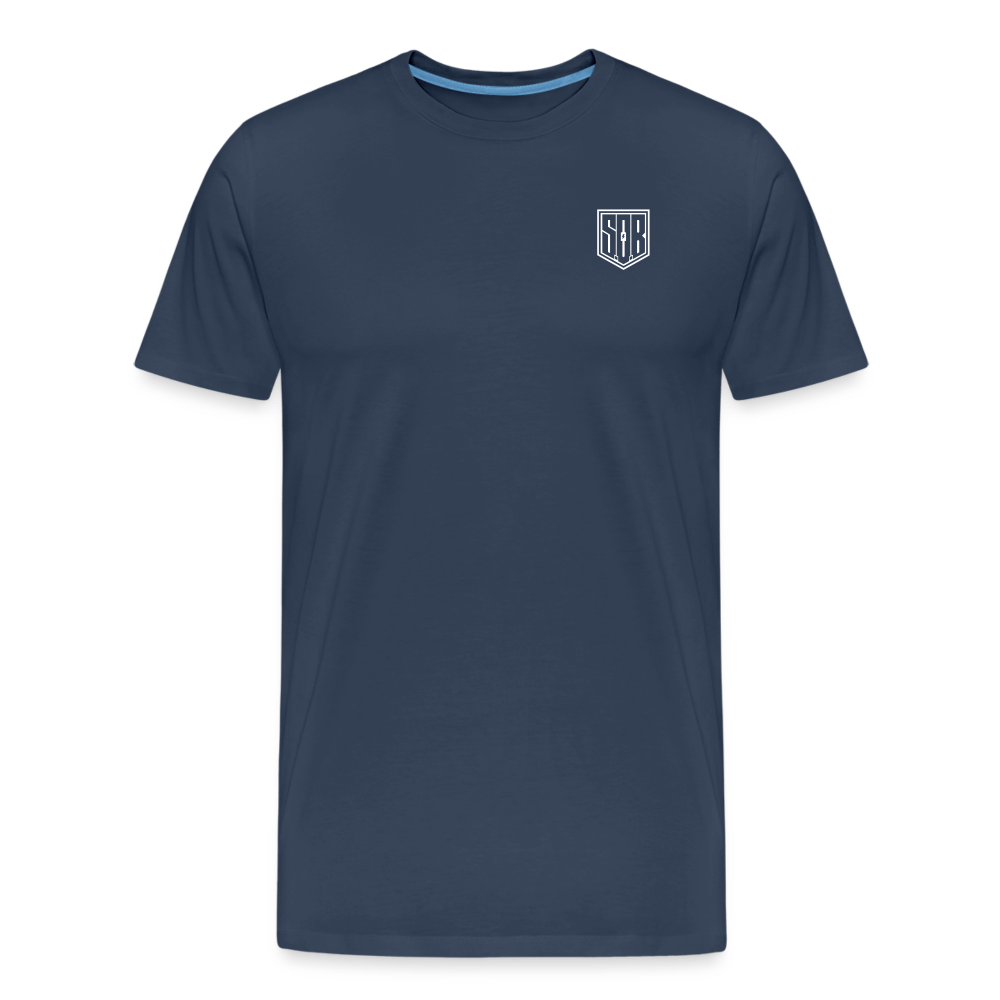 SPOD Männer Premium Bio T-Shirt Navy / S SONS OF BATTERY - SoB OUTLINES - Men’s Premium Organic T-Shirt E-Bike-Community