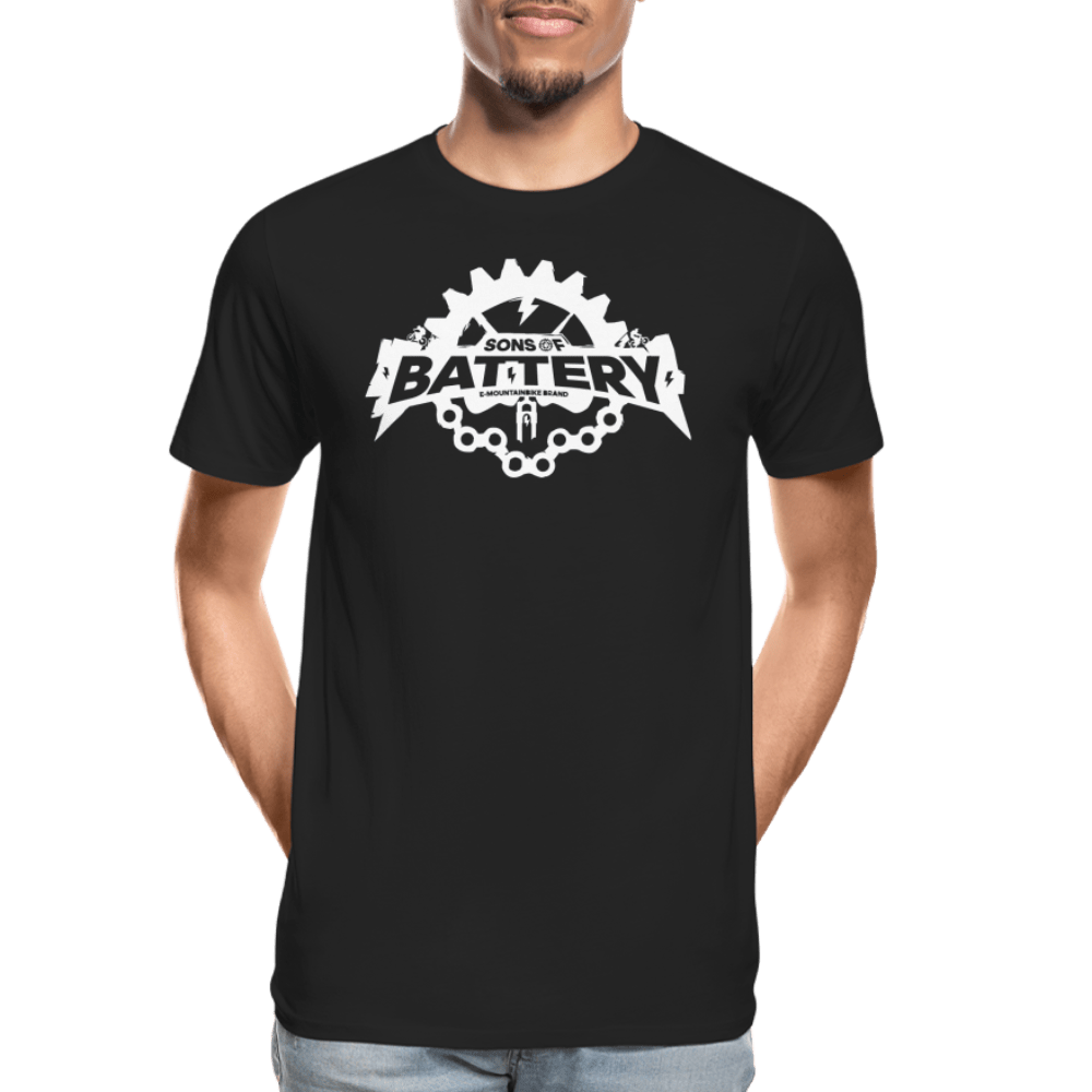 SPOD Männer Premium Bio T-Shirt Schwarz / S SONS OF BATTERY - Rough Skull - Männer Premium Bio T-Shirt E-Bike-Community