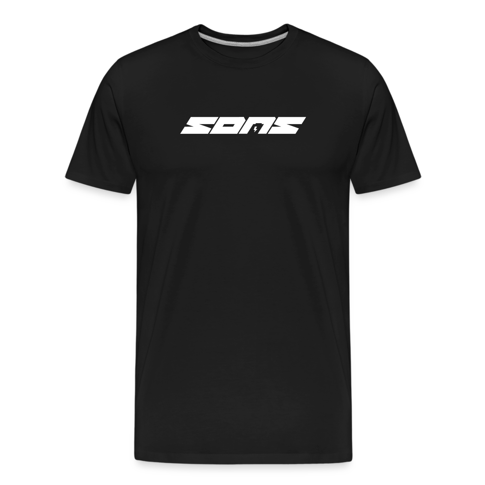 SPOD Männer Premium Bio T-Shirt Schwarz / S SONS OF BATTERY - SONS - Männer Premium Bio T-Shirt E-Bike-Community