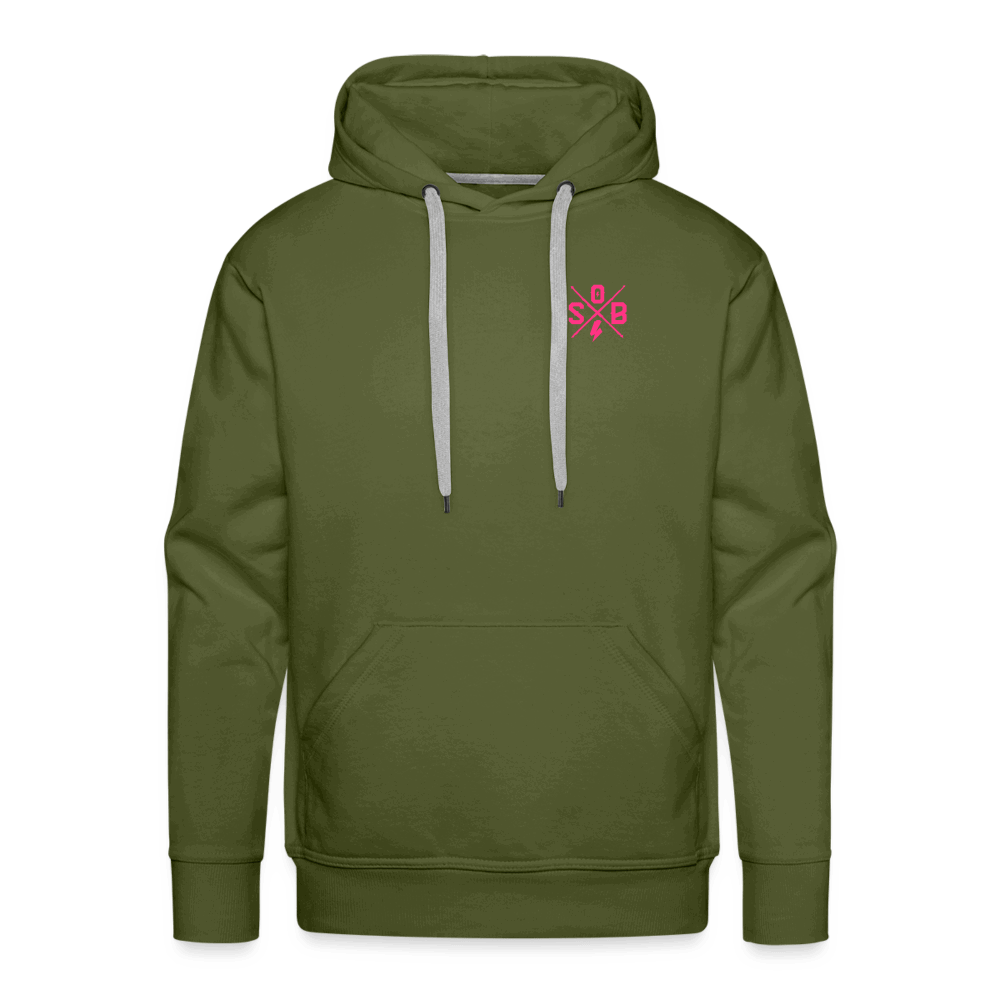 SPOD Männer Premium Hoodie 2 Seiten Cross / Sons OG Neonpink - Kapuzen Sweater E-Bike-Community