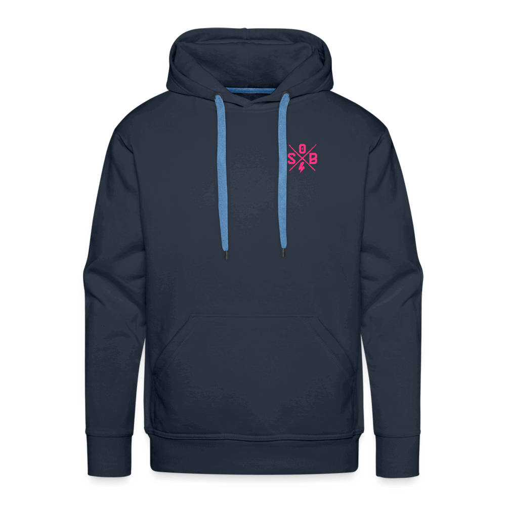 SPOD Männer Premium Hoodie 2 Seiten Cross / Sons OG Neonpink - Kapuzen Sweater E-Bike-Community