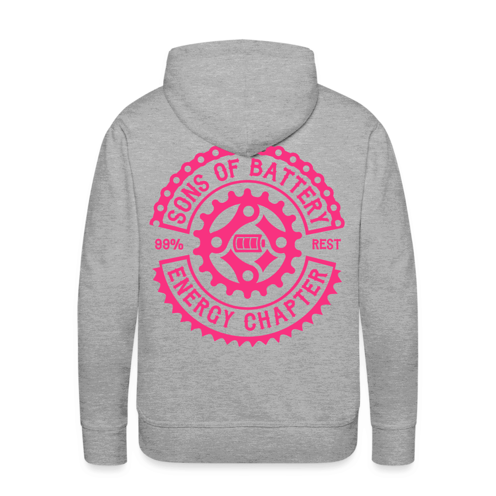 SPOD Männer Premium Hoodie 2 Seiten Cross / Sons OG Neonpink - Kapuzen Sweater E-Bike-Community