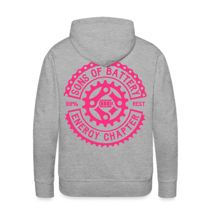 SPOD Männer Premium Hoodie 2 Seiten Cross / Sons OG Neonpink - Kapuzen Sweater E-Bike-Community