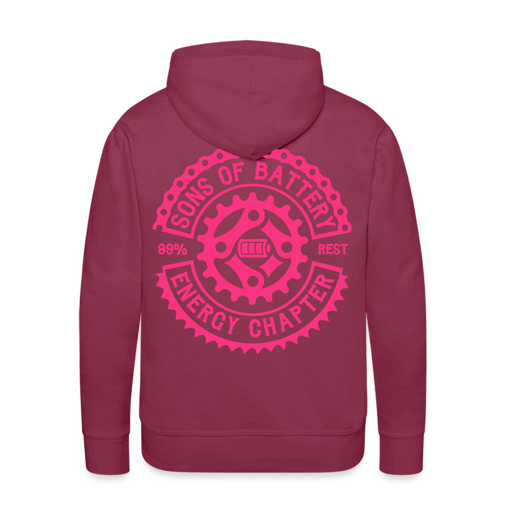 SPOD Männer Premium Hoodie 2 Seiten Cross / Sons OG Neonpink - Kapuzen Sweater E-Bike-Community