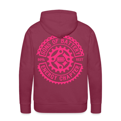 SPOD Männer Premium Hoodie 2 Seiten Cross / Sons OG Neonpink - Kapuzen Sweater E-Bike-Community