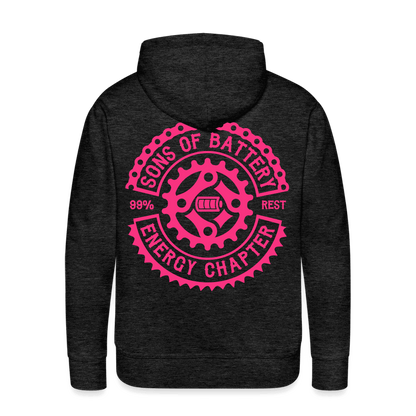 SPOD Männer Premium Hoodie 2 Seiten Cross / Sons OG Neonpink - Kapuzen Sweater E-Bike-Community