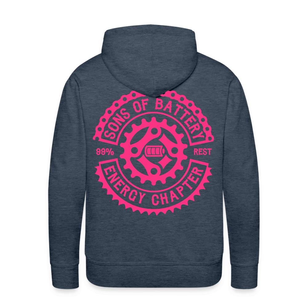 SPOD Männer Premium Hoodie 2 Seiten Cross / Sons OG Neonpink - Kapuzen Sweater E-Bike-Community