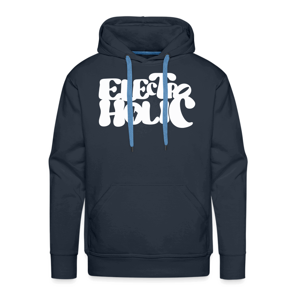 SPOD Männer Premium Hoodie 60s Electroholic - Front Flock - Men’s Premium Hoodie E-Bike-Community