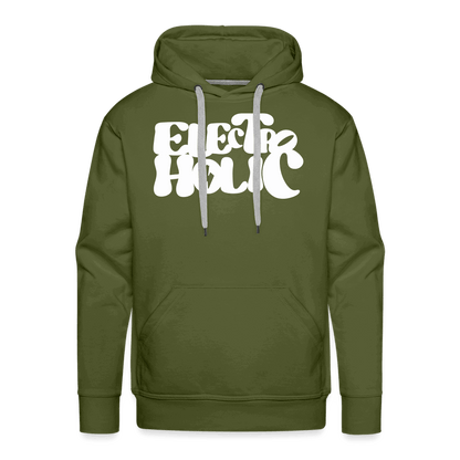 SPOD Männer Premium Hoodie 60s Electroholic - Front Flock - Men’s Premium Hoodie E-Bike-Community