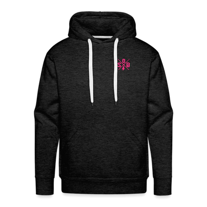 SPOD Männer Premium Hoodie Anthrazit / S 2 Seiten Cross / Sons OG Neonpink - Kapuzen Sweater E-Bike-Community