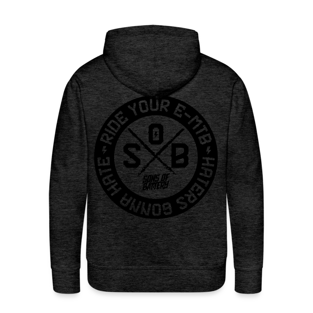 SPOD Männer Premium Hoodie Anthrazit / S "Haters"- SONS OF BATTERY - Men’s Premium Hoodie E-Bike-Community