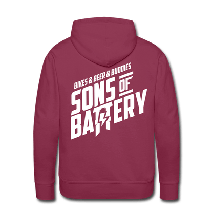 SPOD Männer Premium Hoodie Bordeaux / S 3B - Backprint - Men’s Premium Hoodie E-Bike-Community