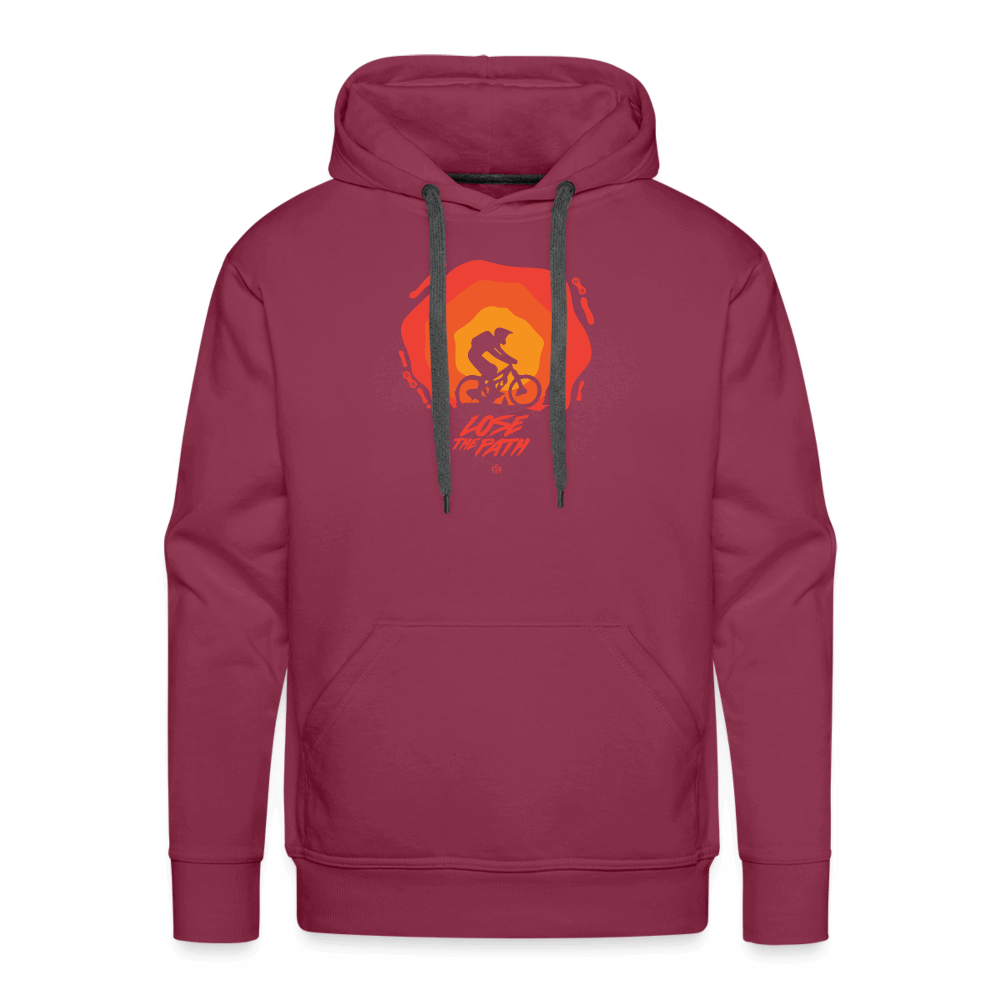 SPOD Männer Premium Hoodie Bordeaux / S LOSE THE PATH - CREATE YOUR OWN ADVENTURE! Premium Hoodie E-Bike-Community