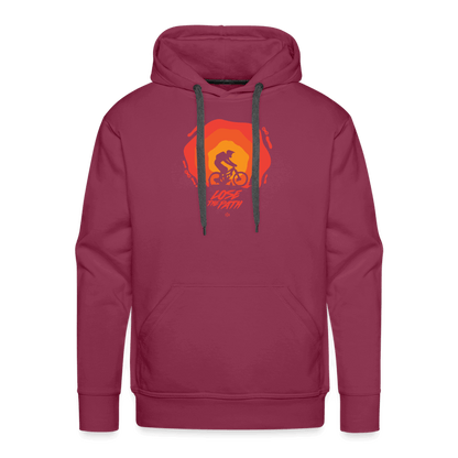 SPOD Männer Premium Hoodie Bordeaux / S LOSE THE PATH - CREATE YOUR OWN ADVENTURE! Premium Hoodie E-Bike-Community