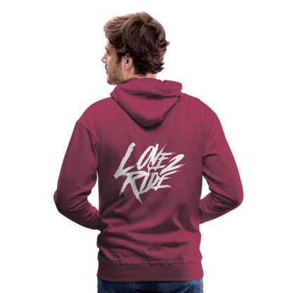 SPOD Männer Premium Hoodie Bordeaux / S Love 2 Ride - Front/Back Men’s Premium Hoodie E-Bike-Community