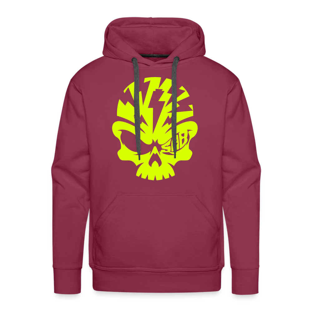 SPOD Männer Premium Hoodie Bordeaux / S Neongelber Skullhead Premium Hoodie E-Bike-Community