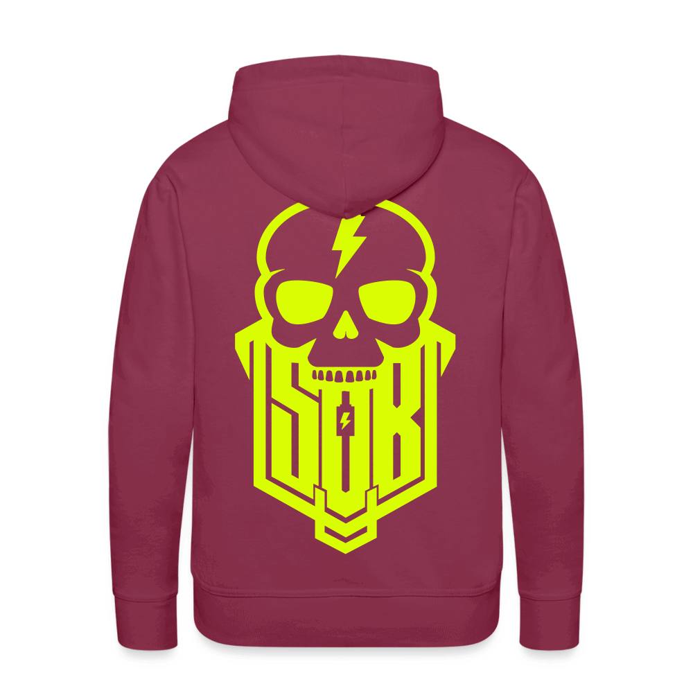 SPOD Männer Premium Hoodie Bordeaux / S Skullgang Neongelb BACKPRINT Premium Hoodie E-Bike-Community