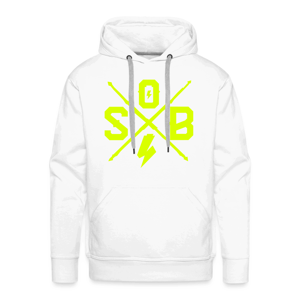 SPOD Männer Premium Hoodie Cross Flash - Neongelb -Men’s Premium Hoodie E-Bike-Community