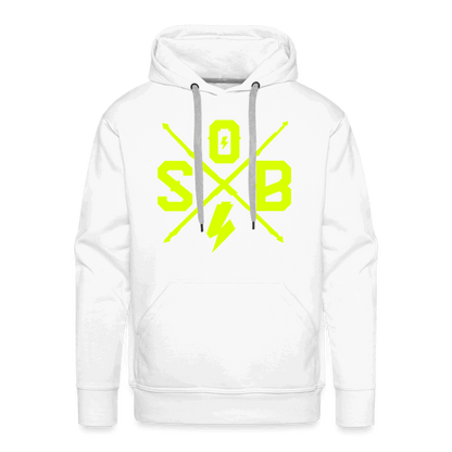 SPOD Männer Premium Hoodie Cross Flash - Neongelb -Men’s Premium Hoodie E-Bike-Community