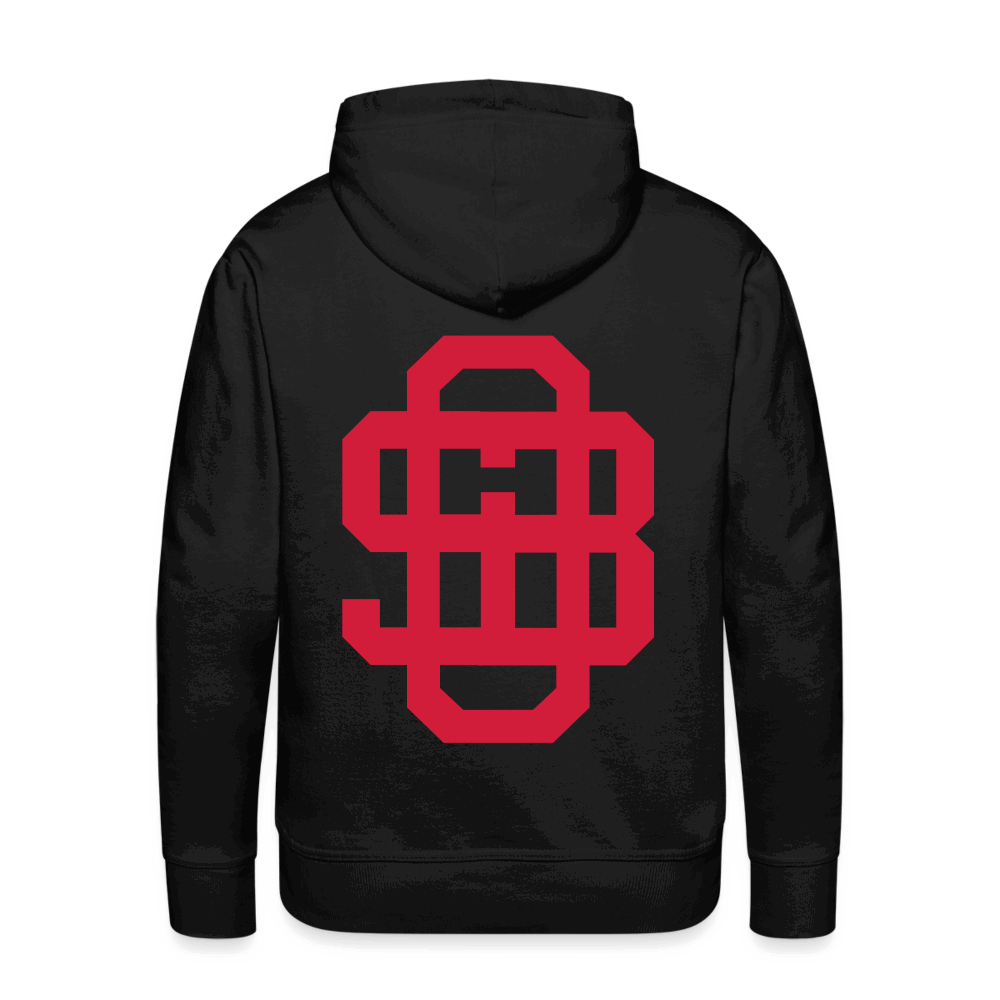 SPOD Männer Premium Hoodie Front/Back - Vintage - Redline - Premium Hoodie E-Bike-Community