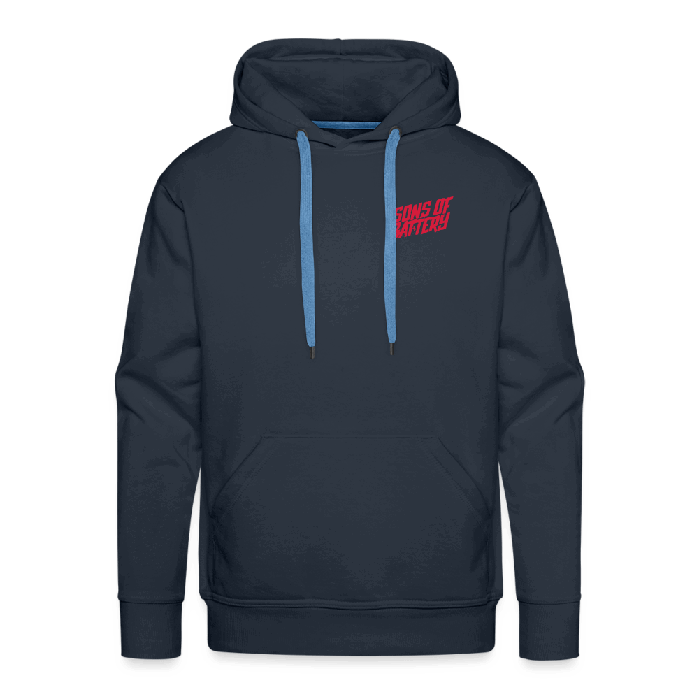 SPOD Männer Premium Hoodie Front/Back - Vintage - Redline - Premium Hoodie E-Bike-Community