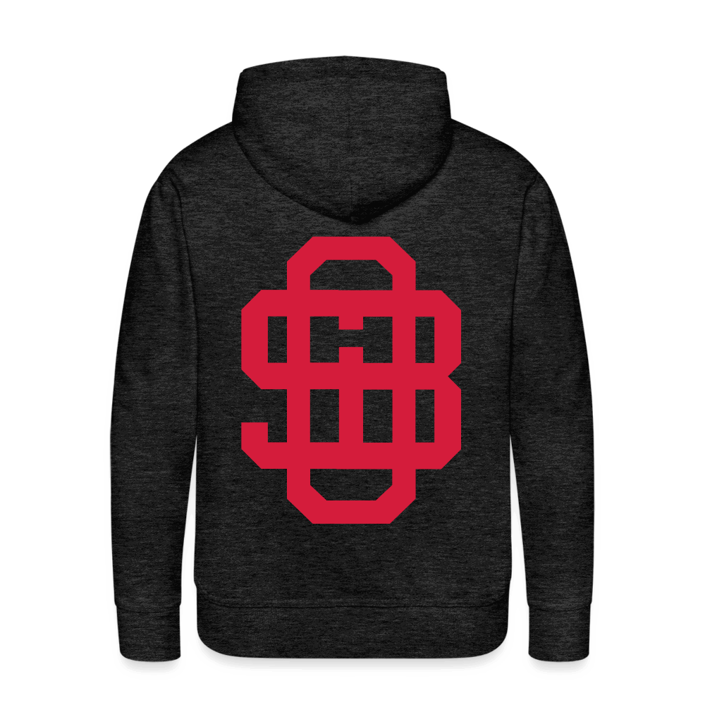 SPOD Männer Premium Hoodie Front/Back - Vintage - Redline - Premium Hoodie E-Bike-Community