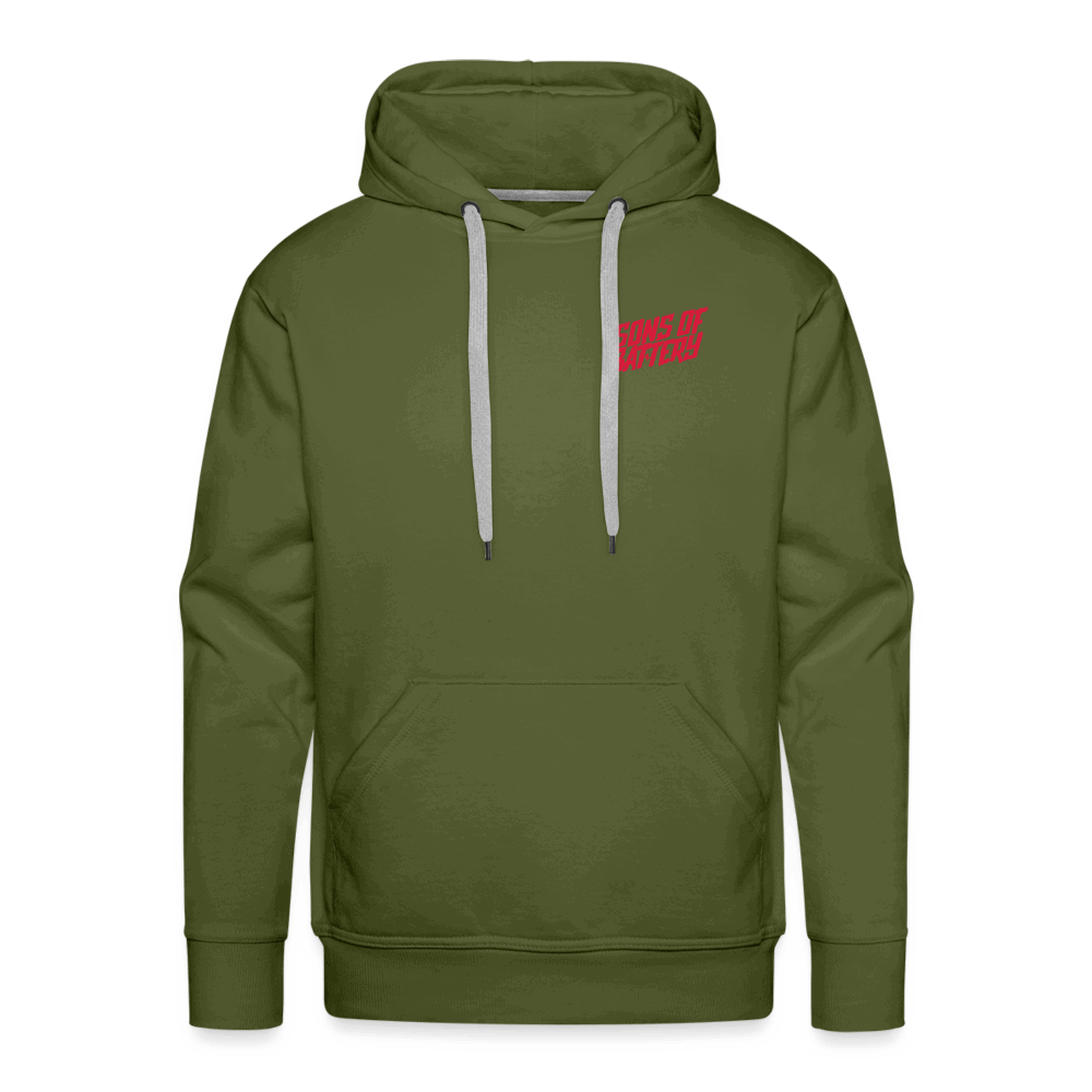 SPOD Männer Premium Hoodie Front/Back - Vintage - Redline - Premium Hoodie E-Bike-Community