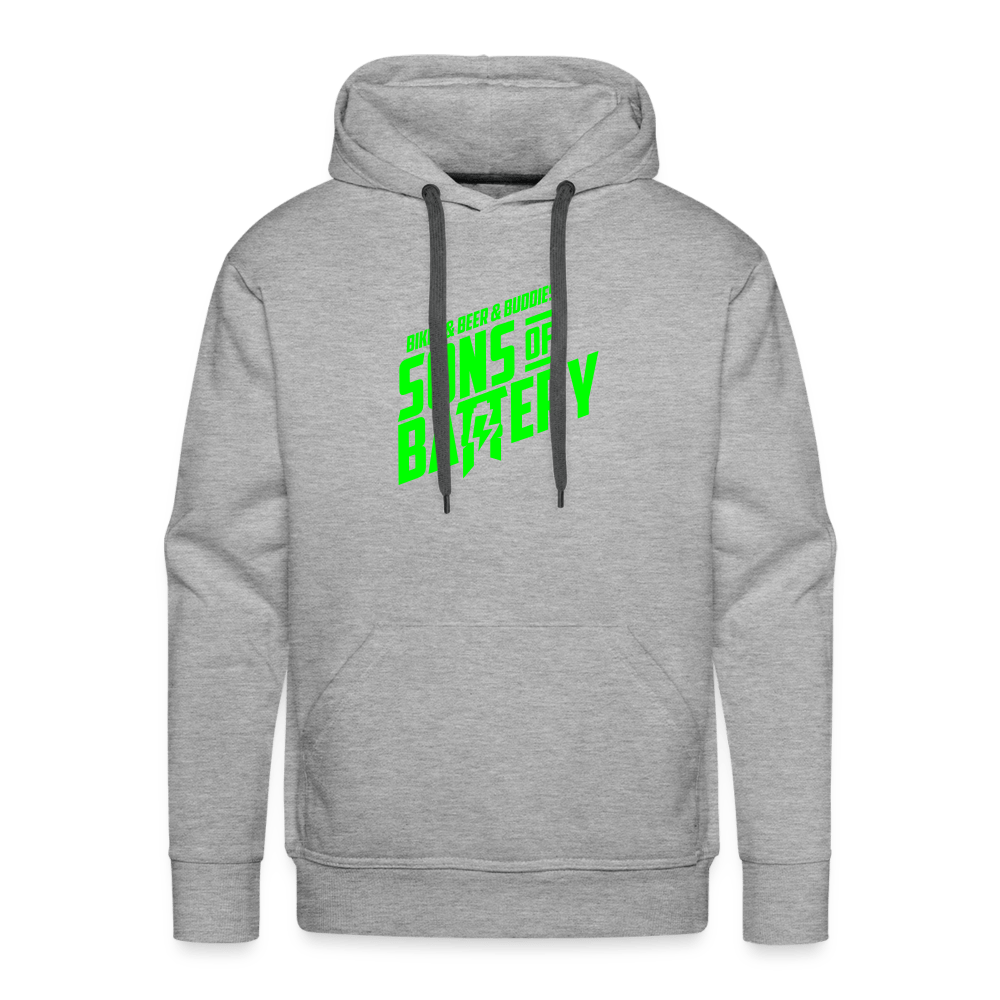 SPOD Männer Premium Hoodie Grau meliert / S 3B - Sons of Battery - Men’s Premium Hoodie E-Bike-Community