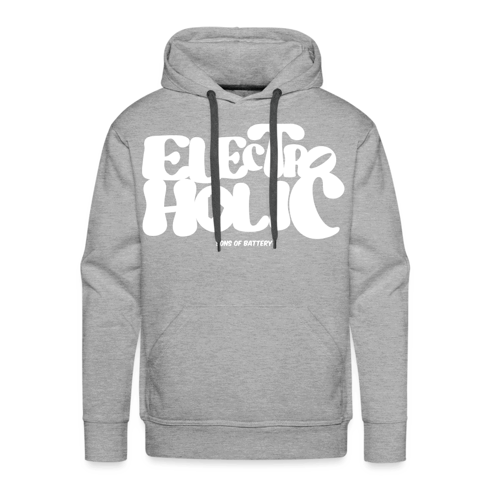 SPOD Männer Premium Hoodie Grau meliert / S 60s Flock - Front - Electroholic - Men’s Premium Hoodie E-Bike-Community