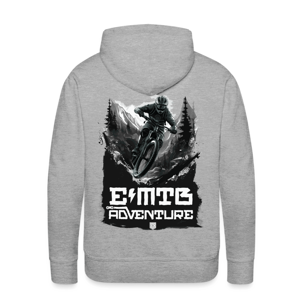 SPOD Männer Premium Hoodie Grau meliert / S EMTB ADVENTURE  Men’s Premium Hoodie E-Bike-Community