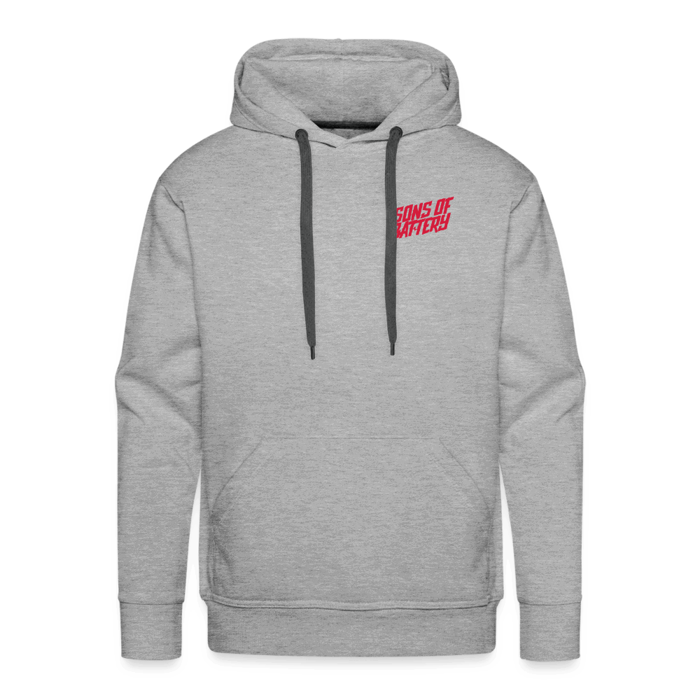 SPOD Männer Premium Hoodie Grau meliert / S Front/Back - Vintage - Redline - Premium Hoodie E-Bike-Community