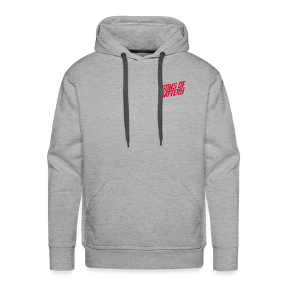 SPOD Männer Premium Hoodie Grau meliert / S Front/Back - Vintage - Redline - Premium Hoodie E-Bike-Community