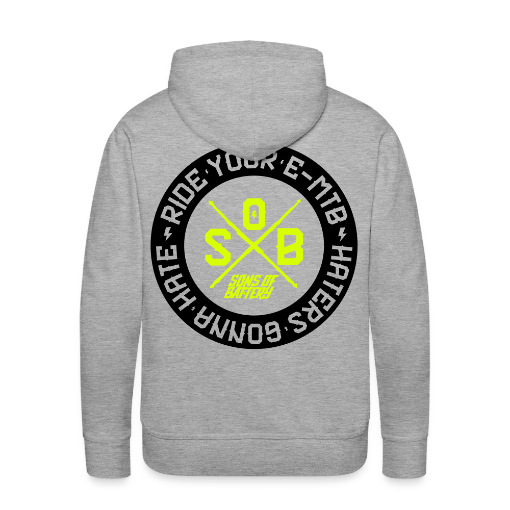 SPOD Männer Premium Hoodie Grau meliert / S Haters 2 FarbigMänner Premium Hoodie E-Bike-Community