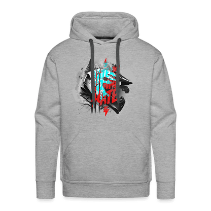 SPOD Männer Premium Hoodie Grau meliert / S Haters gonna Hate Fullface - DTF - Men’s Premium Hoodie E-Bike-Community