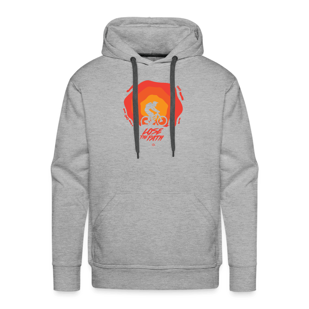 SPOD Männer Premium Hoodie Grau meliert / S LOSE THE PATH - CREATE YOUR OWN ADVENTURE! Premium Hoodie E-Bike-Community