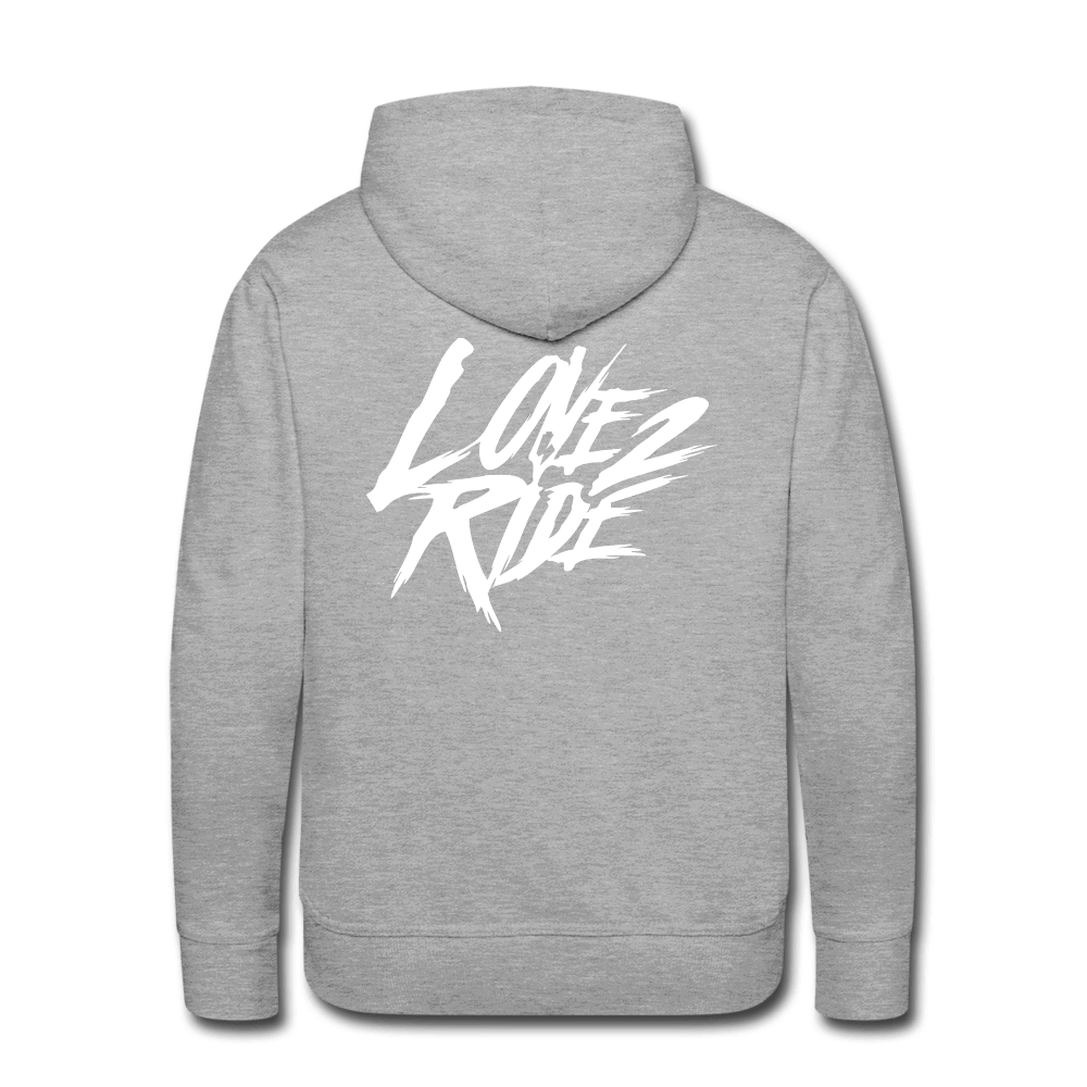 SPOD Männer Premium Hoodie Grau meliert / S Love 2 Ride - Front/Back Men’s Premium Hoodie E-Bike-Community