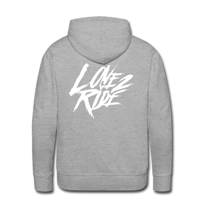 SPOD Männer Premium Hoodie Grau meliert / S Love 2 Ride - Front/Back Men’s Premium Hoodie E-Bike-Community