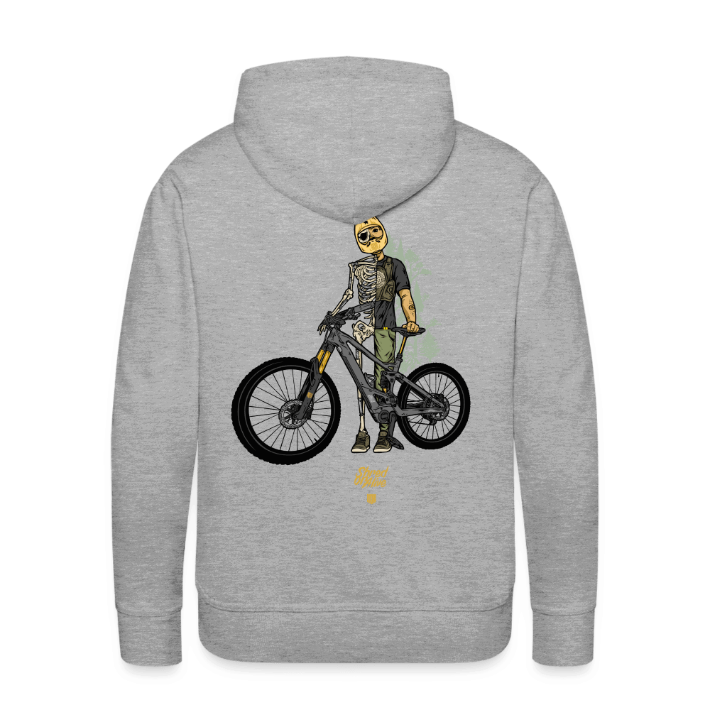 SPOD Männer Premium Hoodie Grau meliert / S Shred or Alive - Front / Back Men’s Premium Hoodie E-Bike-Community