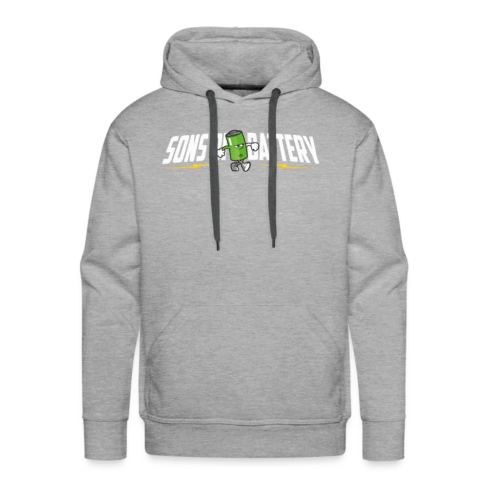 SPOD Männer Premium Hoodie Grau meliert / S Sons of Battery B-Boy - Männer Premium Hoodie E-Bike-Community