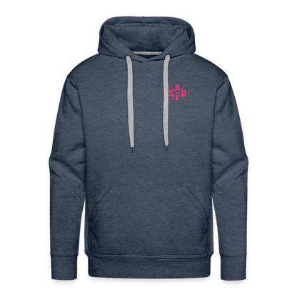 SPOD Männer Premium Hoodie Jeansblau / S 2 Seiten Cross / Sons OG Neonpink - Kapuzen Sweater E-Bike-Community