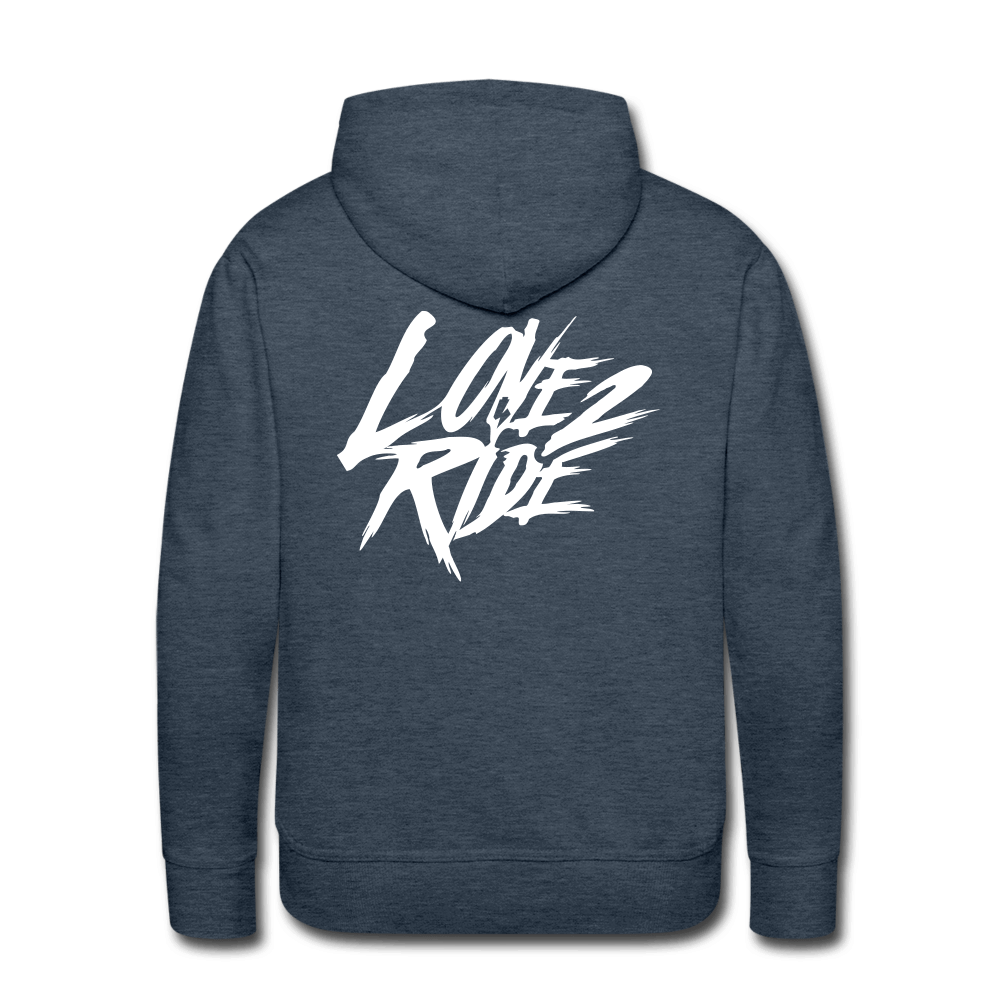 SPOD Männer Premium Hoodie Jeansblau / S Love 2 Ride - Front/Back Men’s Premium Hoodie E-Bike-Community