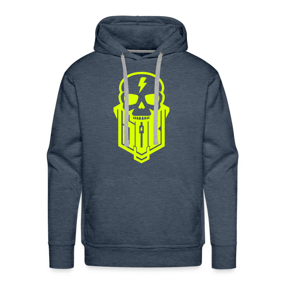 SPOD Männer Premium Hoodie Jeansblau / S Skullgang Neongelb Premium Hoodie E-Bike-Community