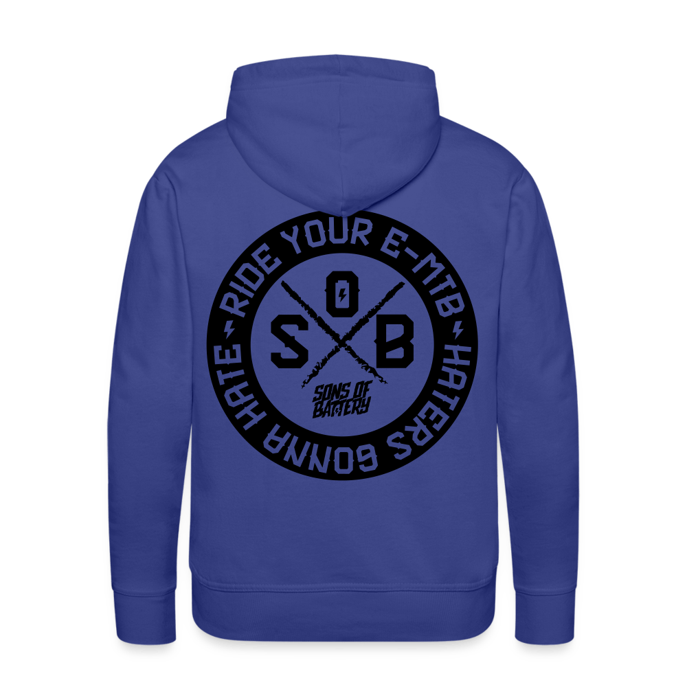 SPOD Männer Premium Hoodie Königsblau / S "Haters"- SONS OF BATTERY - Men’s Premium Hoodie E-Bike-Community