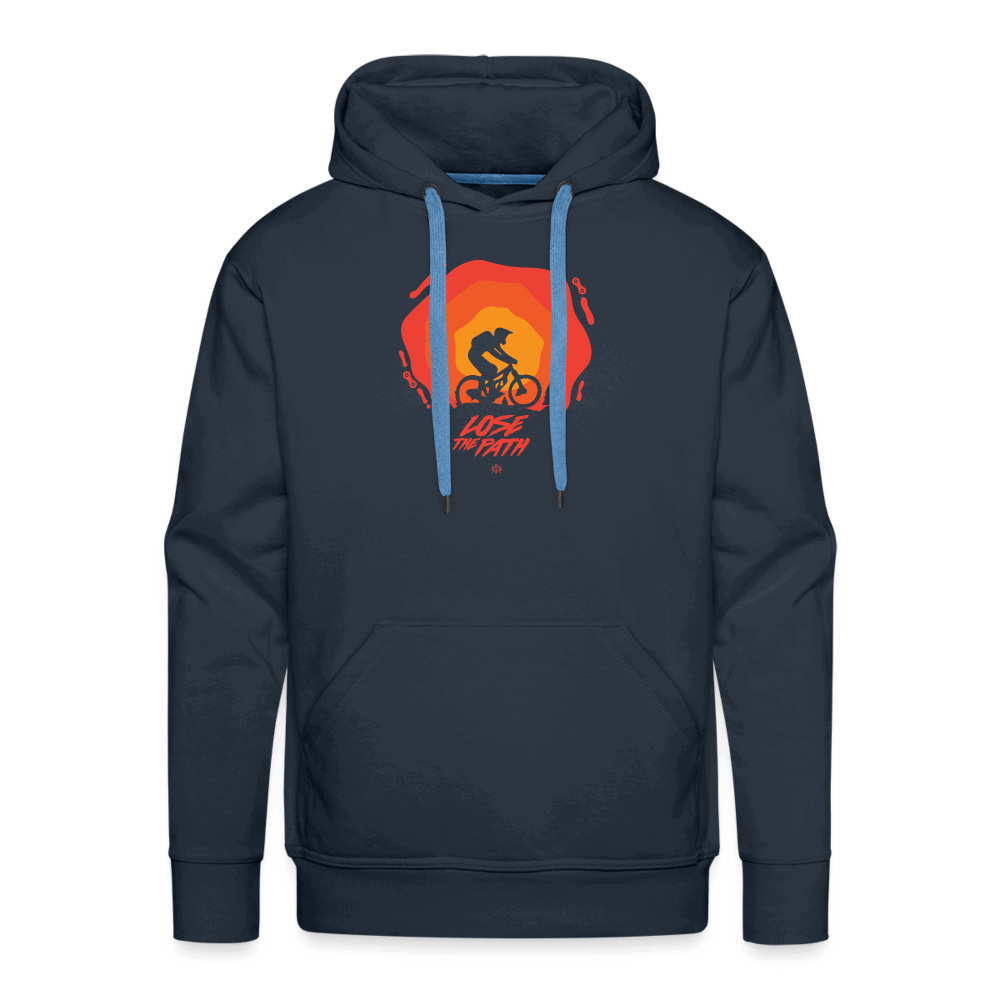 SPOD Männer Premium Hoodie Navy / S LOSE THE PATH - CREATE YOUR OWN ADVENTURE! Premium Hoodie E-Bike-Community