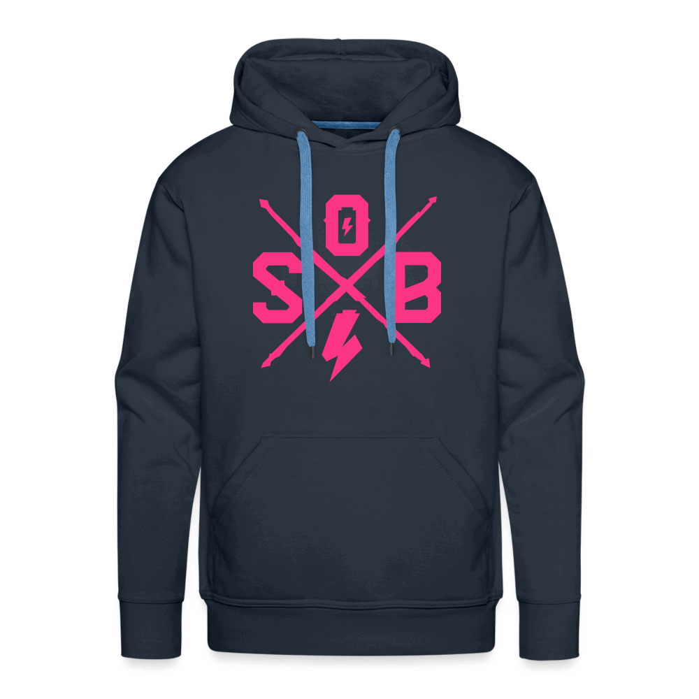 SPOD Männer Premium Hoodie Navy / S Neonpink Cross Premium Hoodie E-Bike-Community