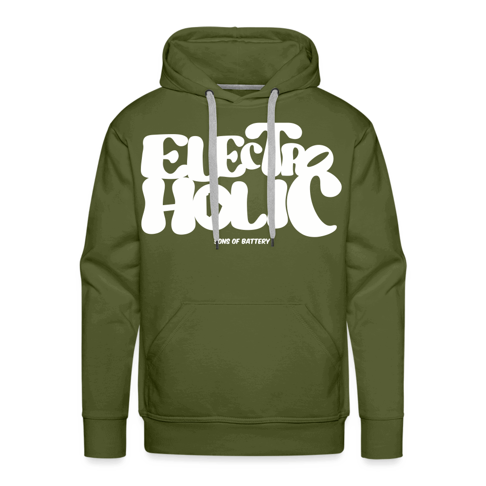 SPOD Männer Premium Hoodie Olivgrün / S 60s Flock - Front - Electroholic - Men’s Premium Hoodie E-Bike-Community