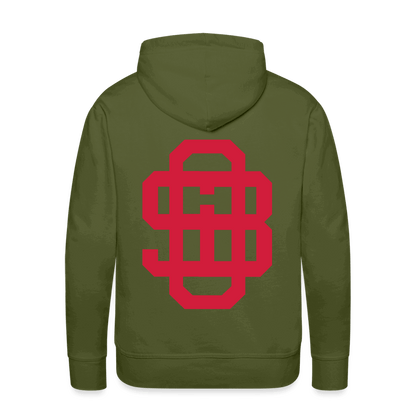 SPOD Männer Premium Hoodie Olivgrün / S Front/Back - Vintage - Redline - Premium Hoodie E-Bike-Community